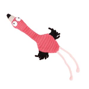 accessoire en crochet flamant rose