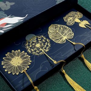 marque pages en laiton fleurs