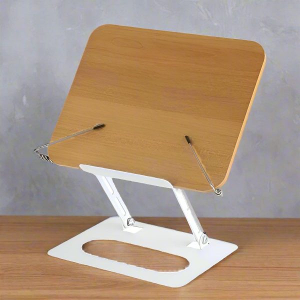 repose livre inclinable avec hauteur réglable rotation fixe chêne