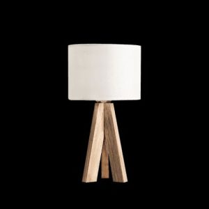 lampe de chevet bois trépied